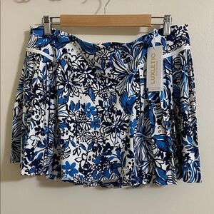 NWT Lilly Pulitzer Luxletic Bacio Skort Upf 50 XL in Low Tide Navy Pandarama